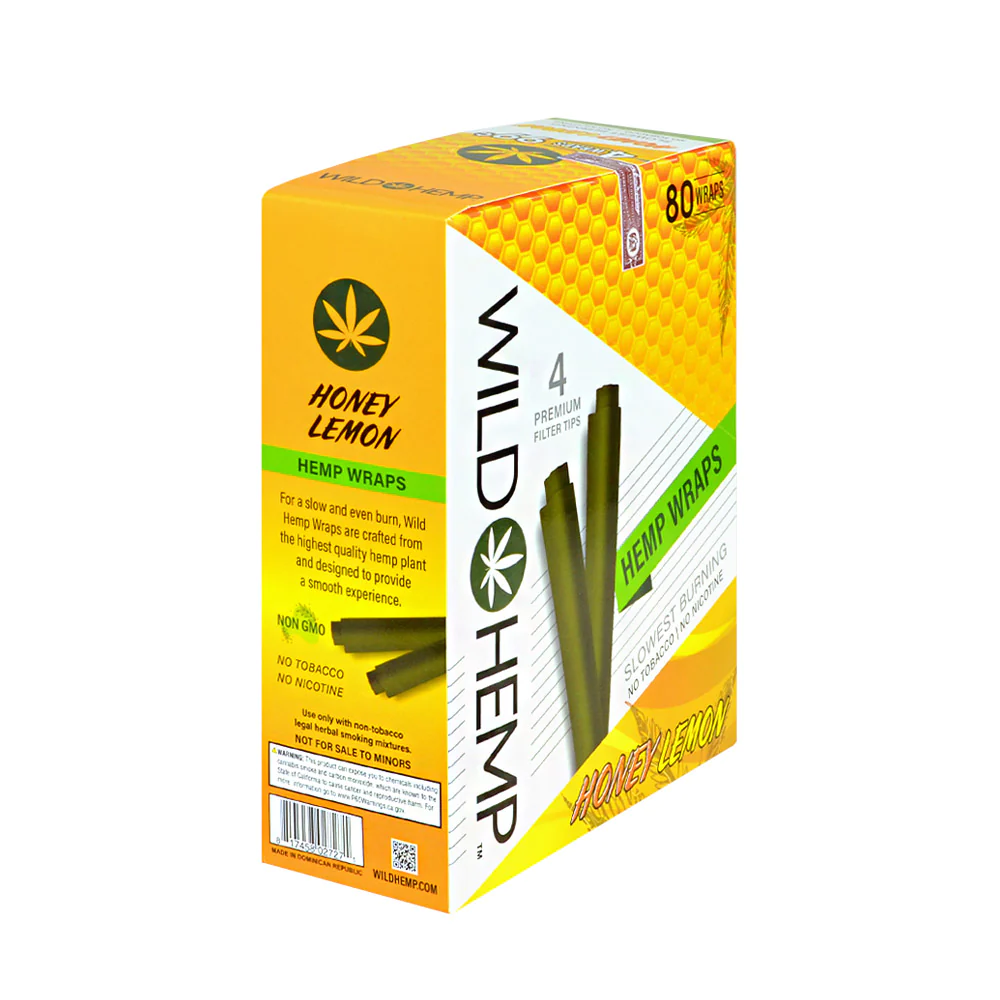 Wild Hemp Wraps Honey Lemon 20/4ct Indiana Import LLC